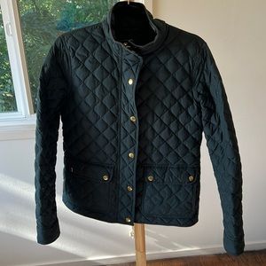 Navy blue J Crew quilted coat